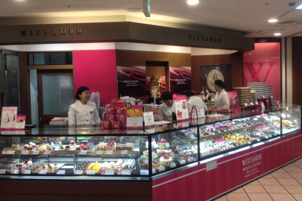 Shop of Patisserie Wittamer & Co, Belgian royal warrant holder, at the JR Nagoya Takashimaya.